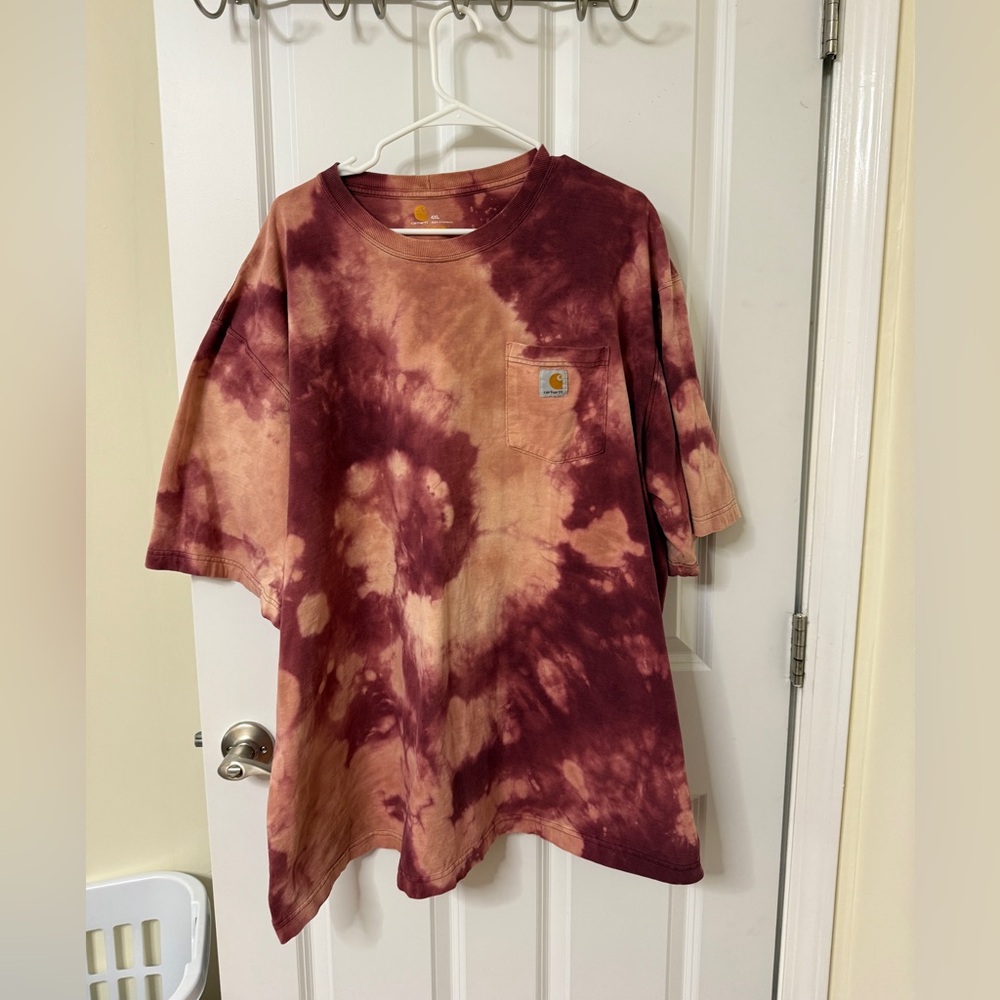 Carhartt Burgundy Acid Washed 4XL Tee Shirt